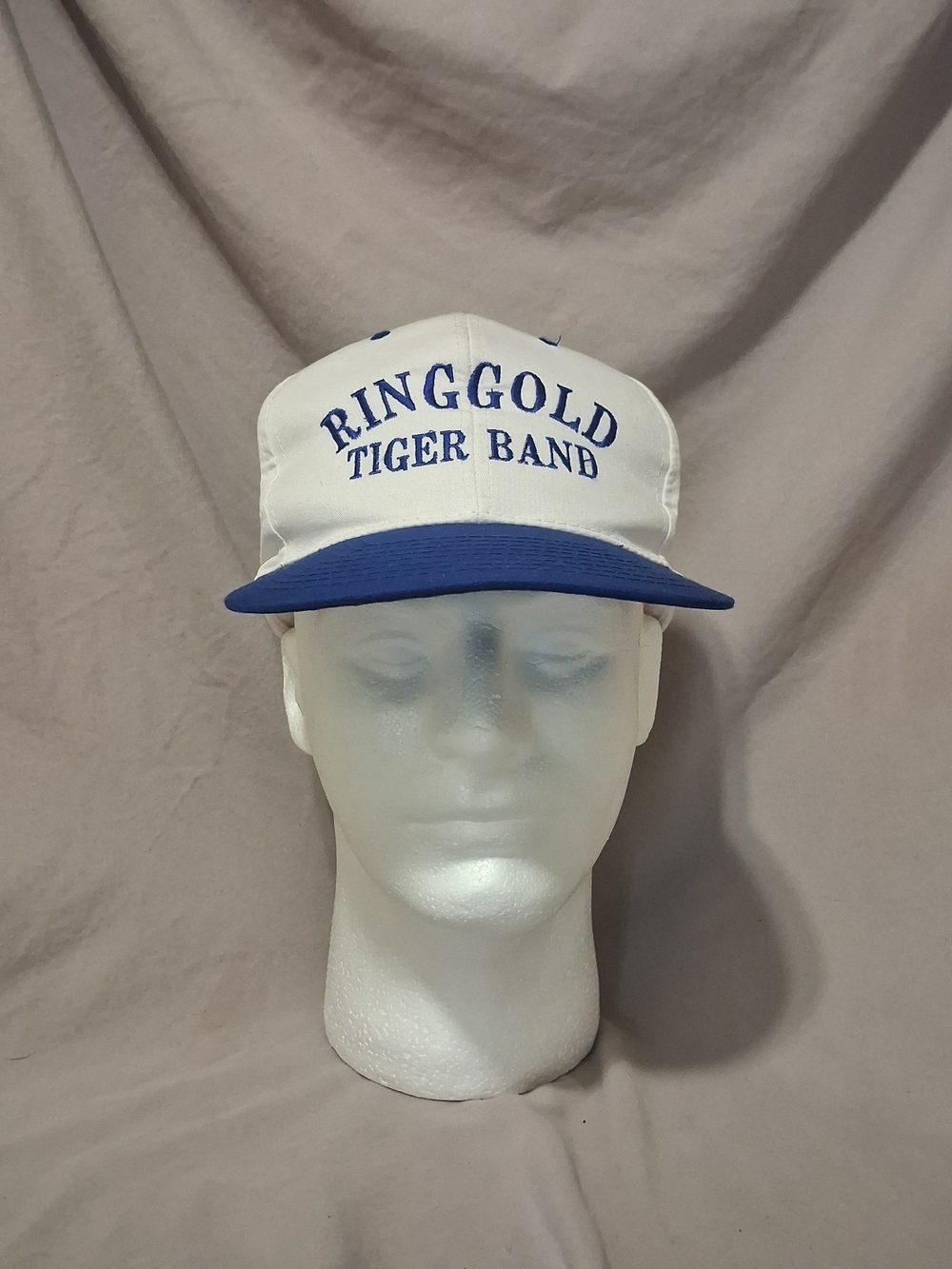 Vintage 90s Ringgold Tiger Marching Band Nissin Snapback Hat Blue White